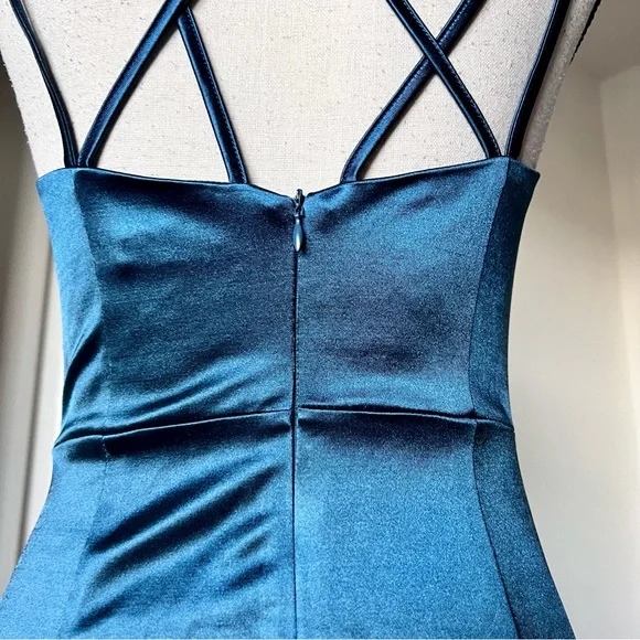 GRACE KARIN Satiny Strappy Back Ruched Homecoming Dress—SZ. Small - Picture 10 of 17